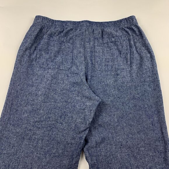 Old Navy Blue Chambray Linen Blend High Rise Wide Leg Lounge Pant XL - Picture 8 of 8